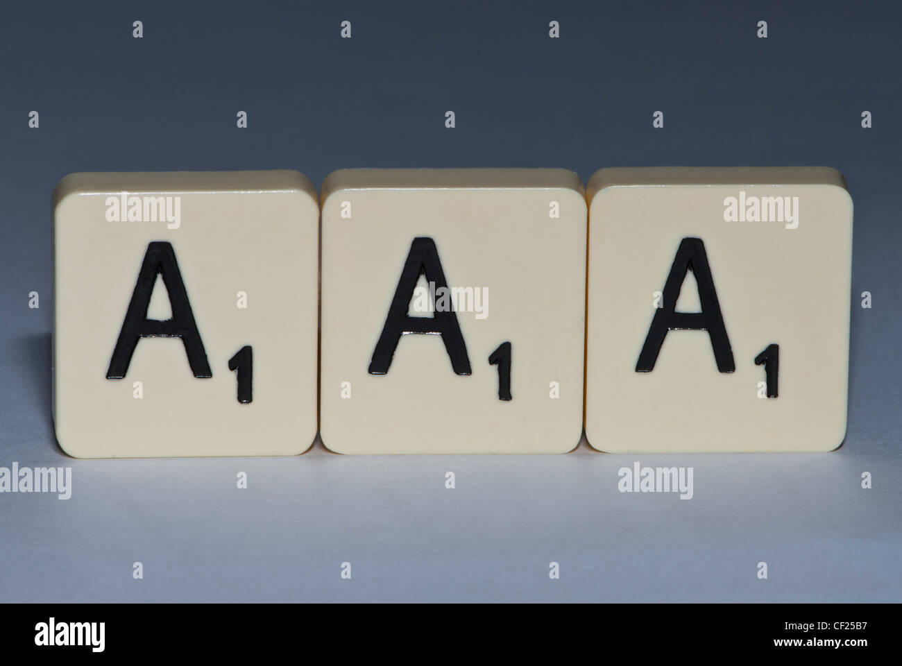 Letters spelling the letters AAA Stock Photo - Alamy