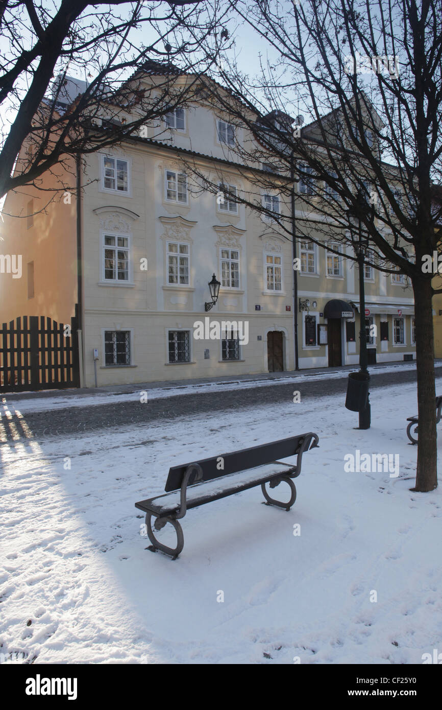 snow in Prague, Czech Republic Stock Photo