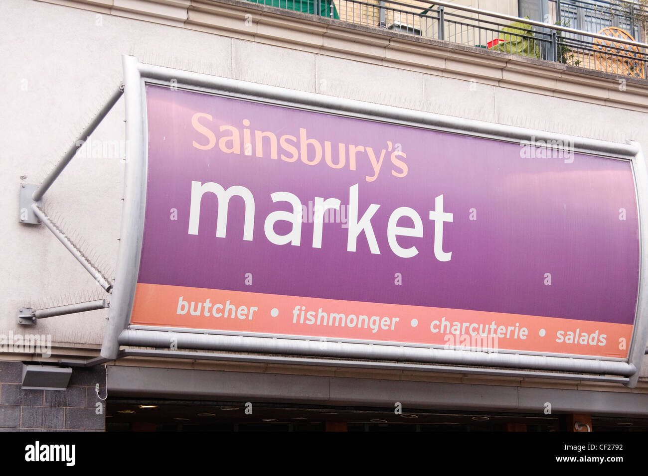 Sainsbury's Market sign. Victoria, London, UK Stock Photo Alamy