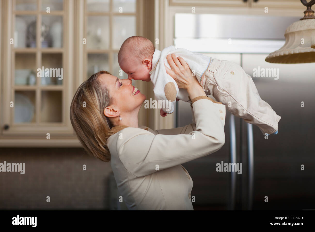 Mother Loving Her Baby; Jordan Ontario Canada Stock Photo