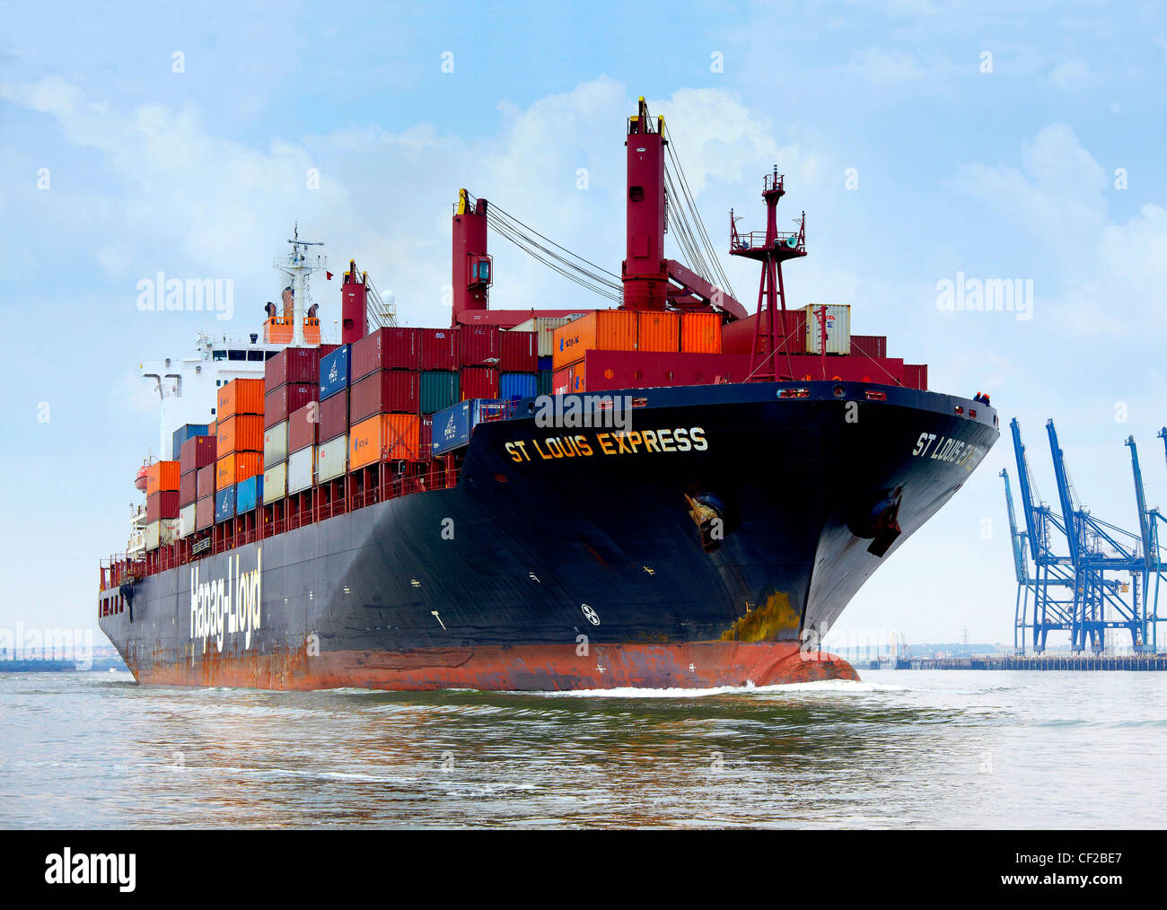 St Louis Express container ship in the Port of Sheerness. Stock Photo