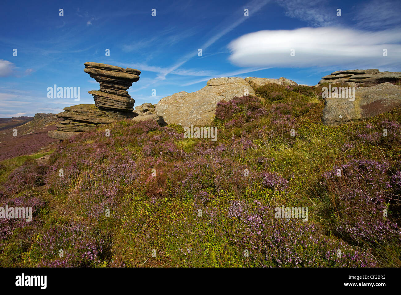 The Salt Cellar rock formation on Derwent Moor in the Peak District