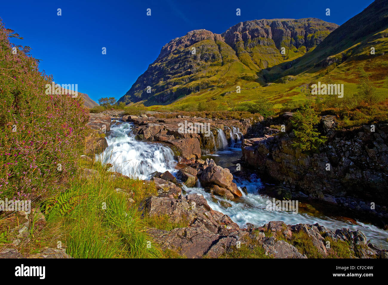 Clachaig Falls with Aonach Dubh in background Stock Photo - Alamy