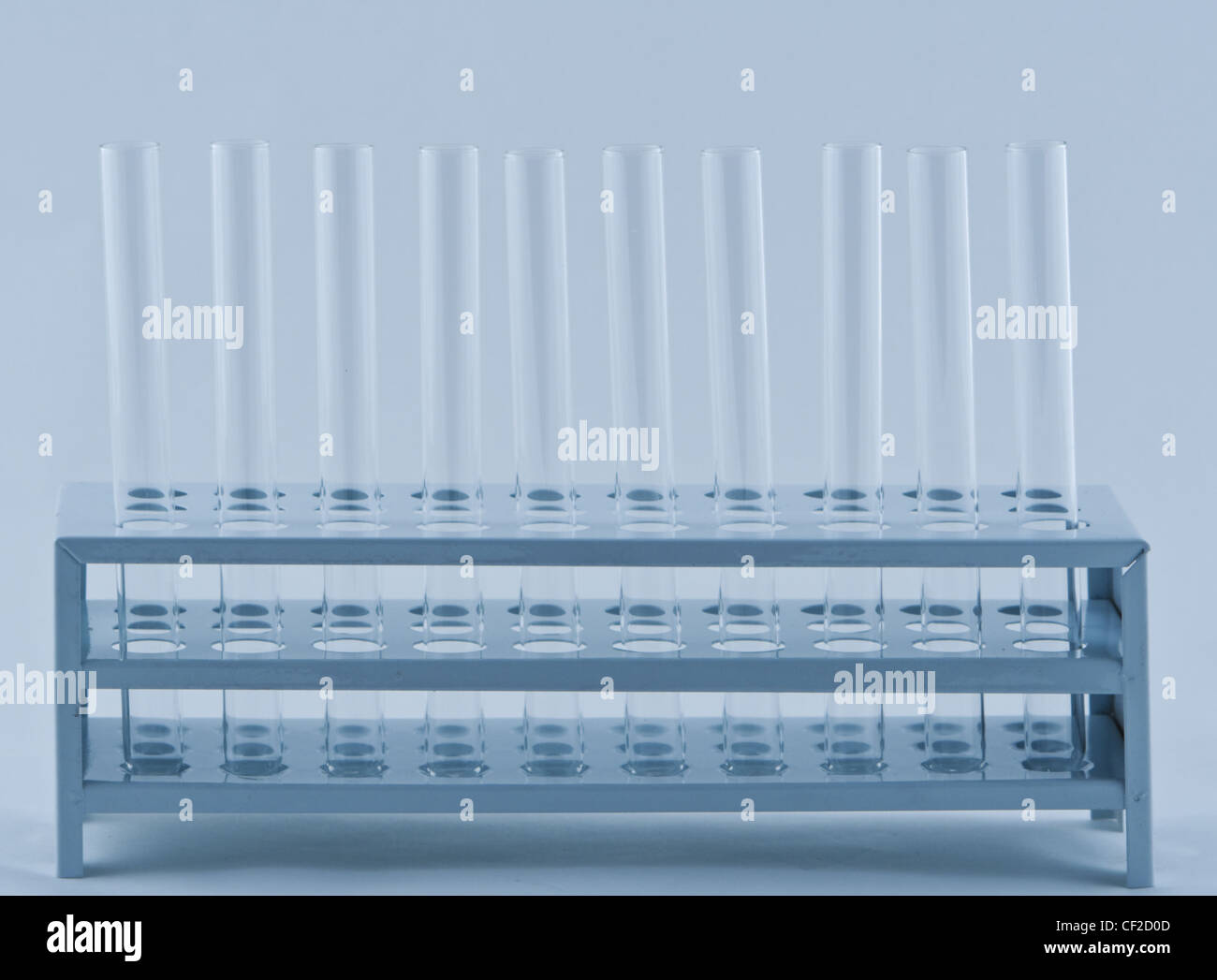 Empty laboratory tubes in a support Stock Photo - Alamy