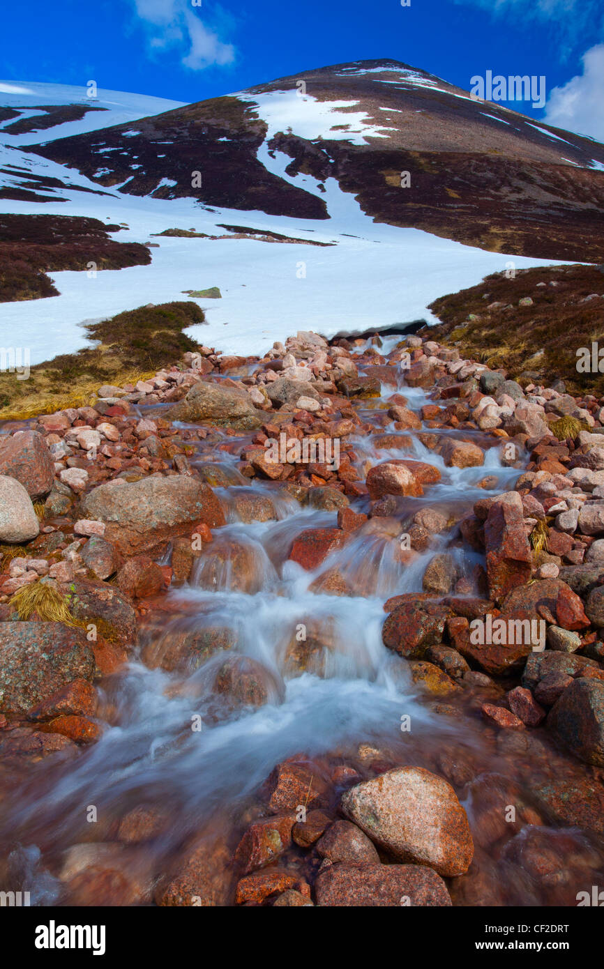 Mountain stream at the foothills of Ben Macdui, the second highest mountain in the United Kingdom. Stock Photo