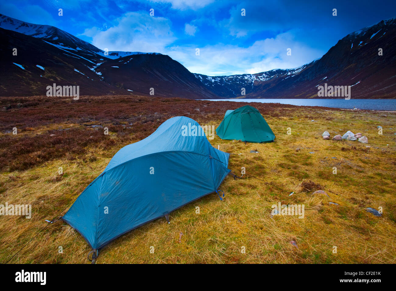 Hikers Camping Wild Near Loch Eanaich In Gleann Eanaich In The Cairngorms National Park Stock Photo Alamy