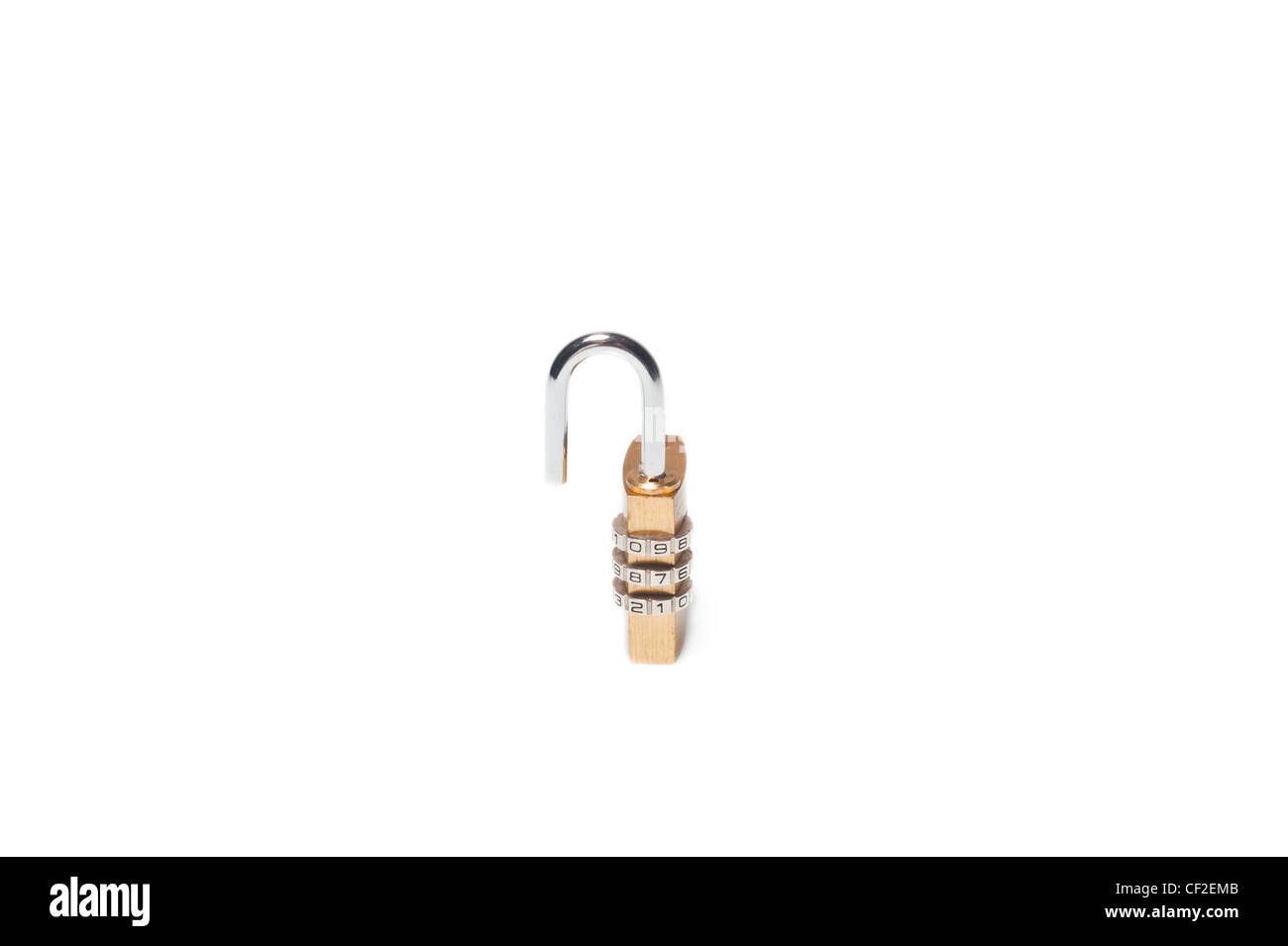 Isolated metal coded open padlock on a white background Stock Photo - Alamy