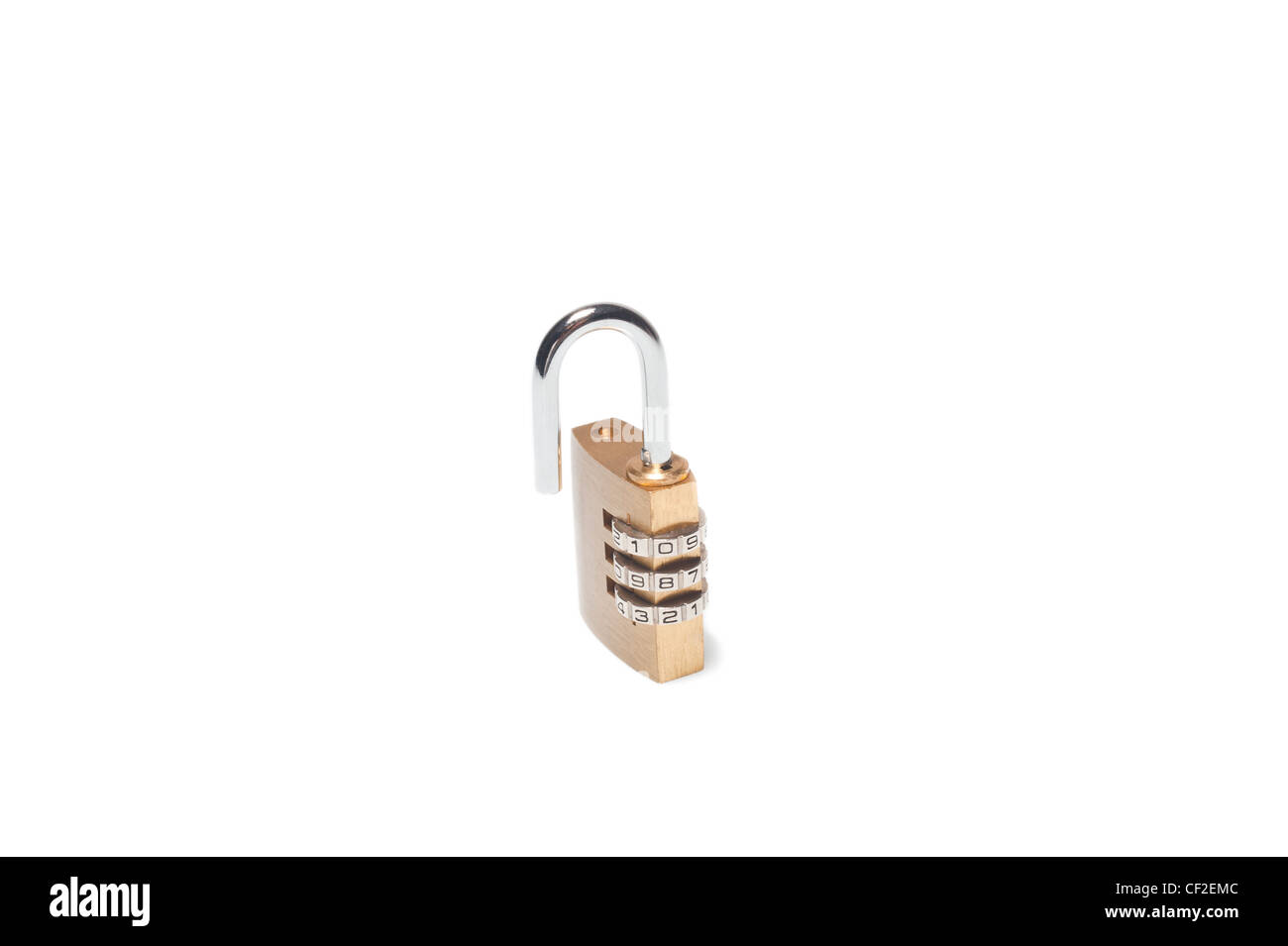 Isolated metal coded unlocked padlock on white background Stock Photo ...