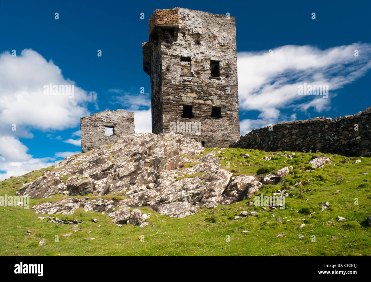 19th century signal tower on Black Ball Head, Beara Peninsula, West Cork, Ireland Stock Photo
