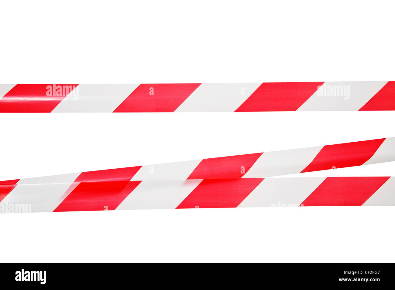 Lines of barrier tape. All on white background Stock Photo - Alamy