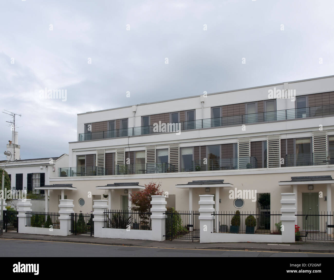 New lowrise ,upmarket, apartment buildings built in a modern style in