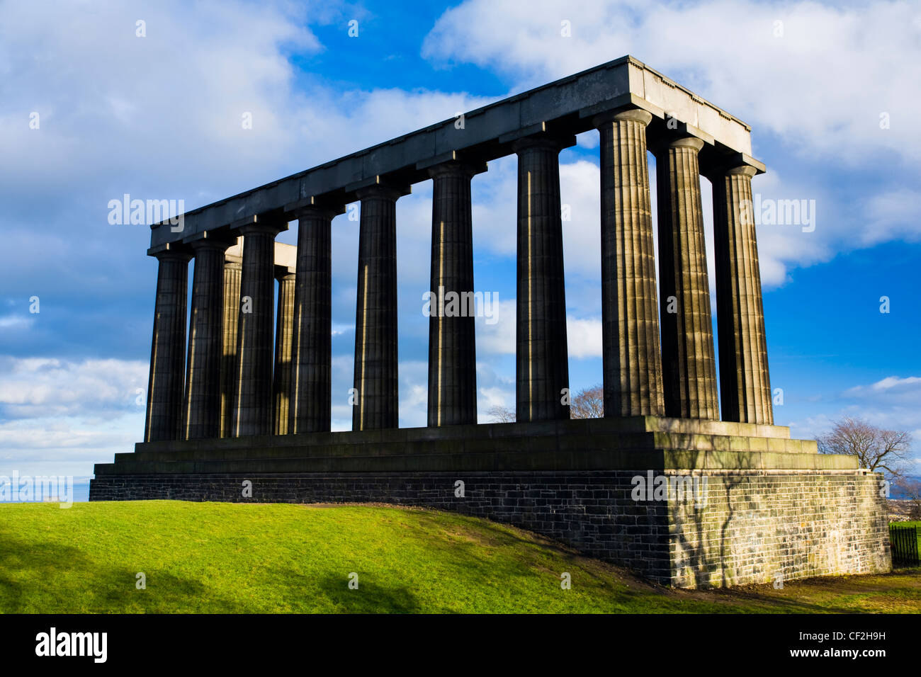 The National Monument on Calton Hill, known by many as Edinburgh's Disgrace   as it is considered to be an incomplete constructi Stock Photo