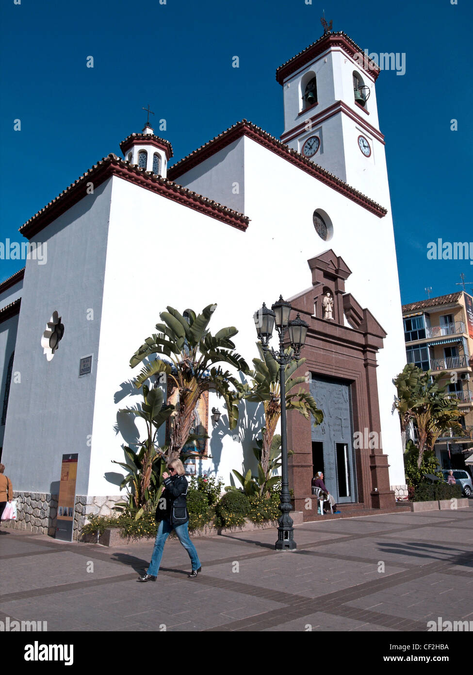 Church (Iglesia Nuestra Senora del Rosario) in the Plaza de la Constitucion, Fuengirola, Costa del Sol, Andalucia, Spain, Europe Stock Photo
