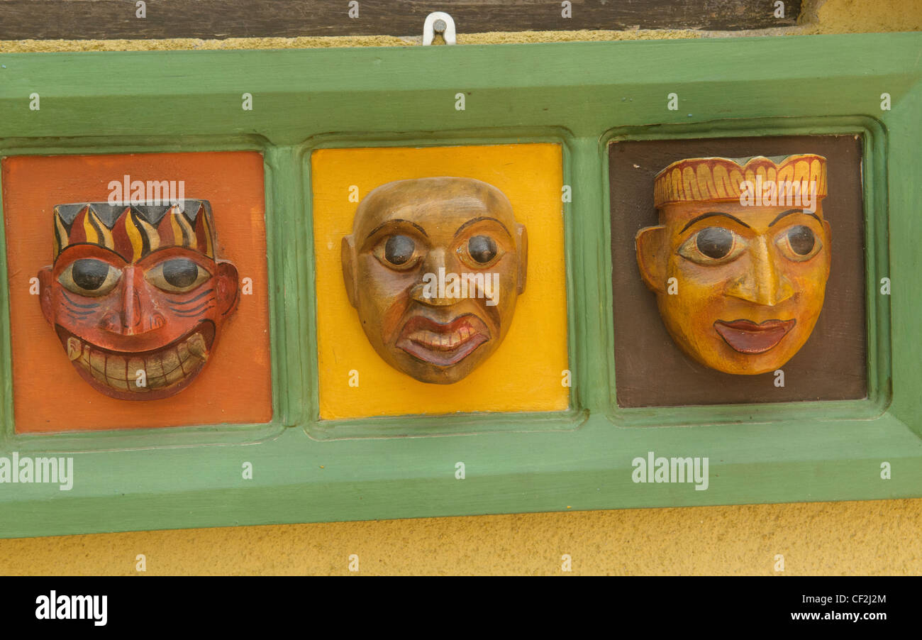 handmade masks for sale in Unawatuna, Sri Lanka Stock Photo