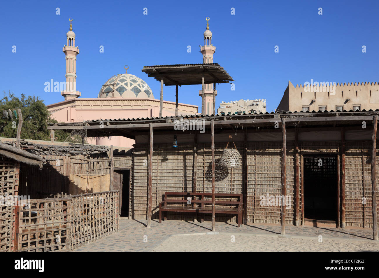 Traditional Bedouin Village in Ajman Museum, United Arab Emirates Stock Photo