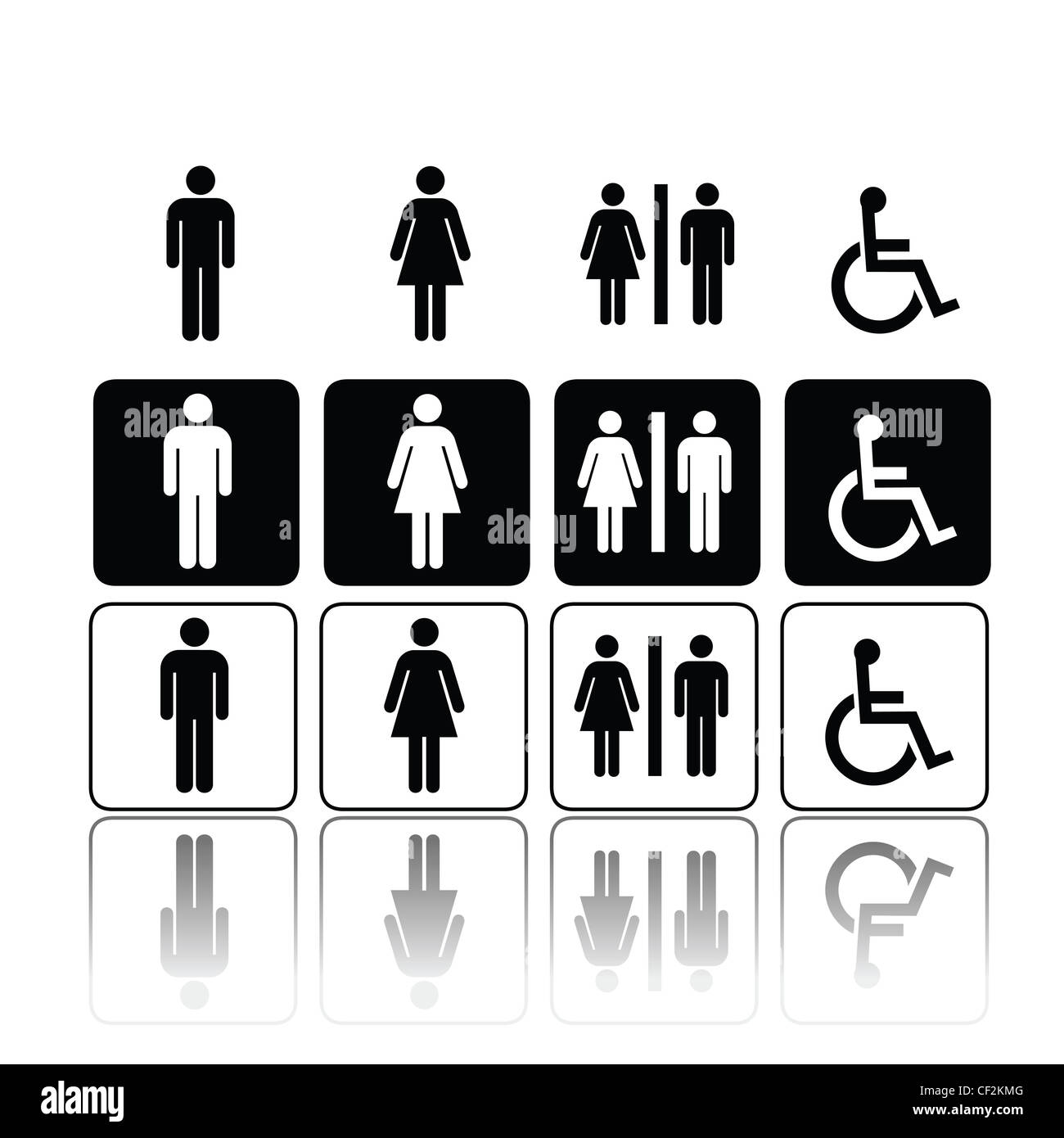 symbols for toilet, washroom, restroom, lavatory Stock Photo Alamy