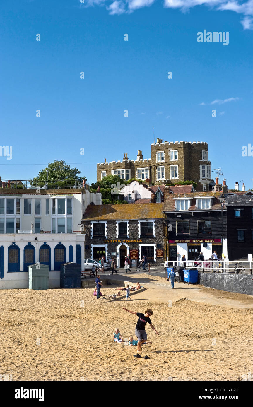 Bleak House, the seaside residence of Charles Dickens, overlooking the beach at Broadstairs. Stock Photo