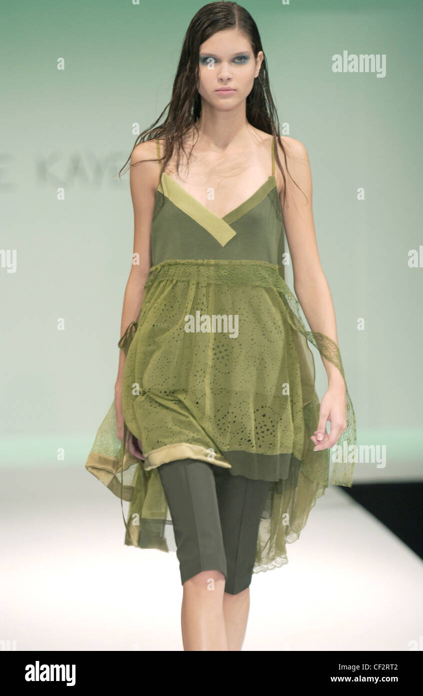Dice Kayek Paris Ready to Wear Spring Summer Model long hair and green eyeshadow