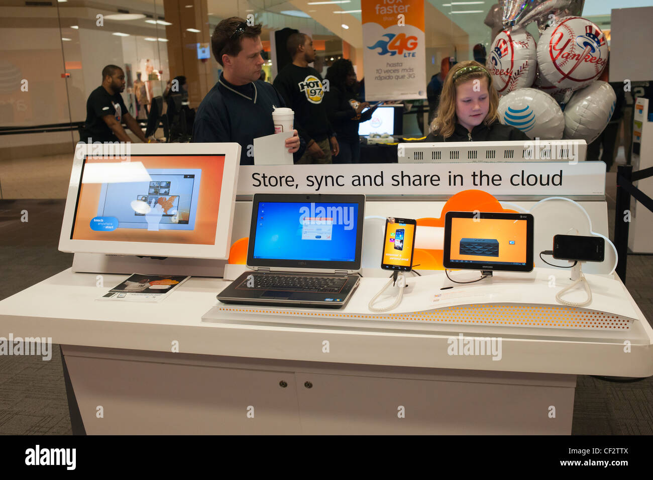 Grand opening of a new AT&T store in the Queens Center Mall in the New