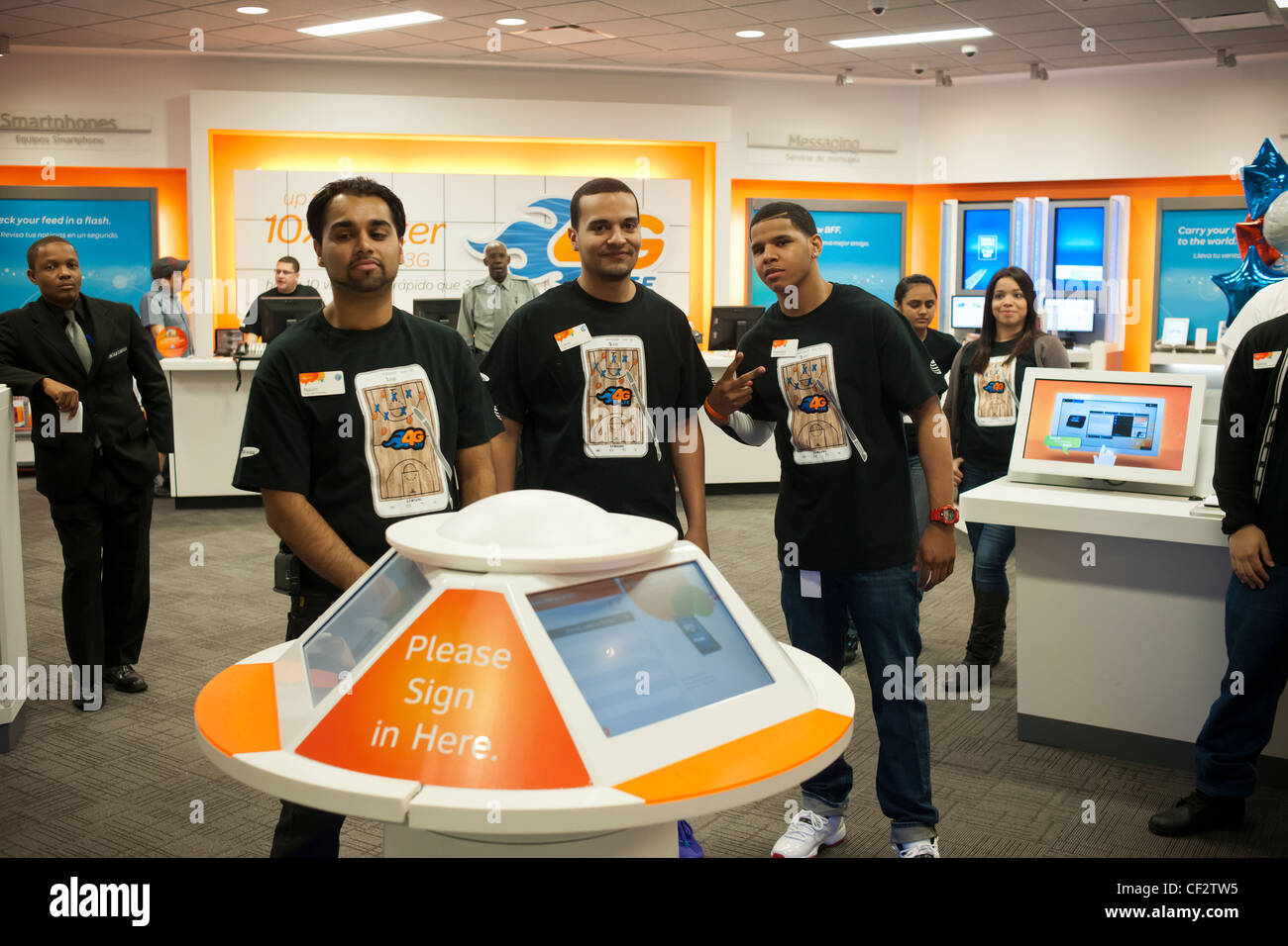 Grand opening of a new AT&T store in the Queens Center Mall in the New ...