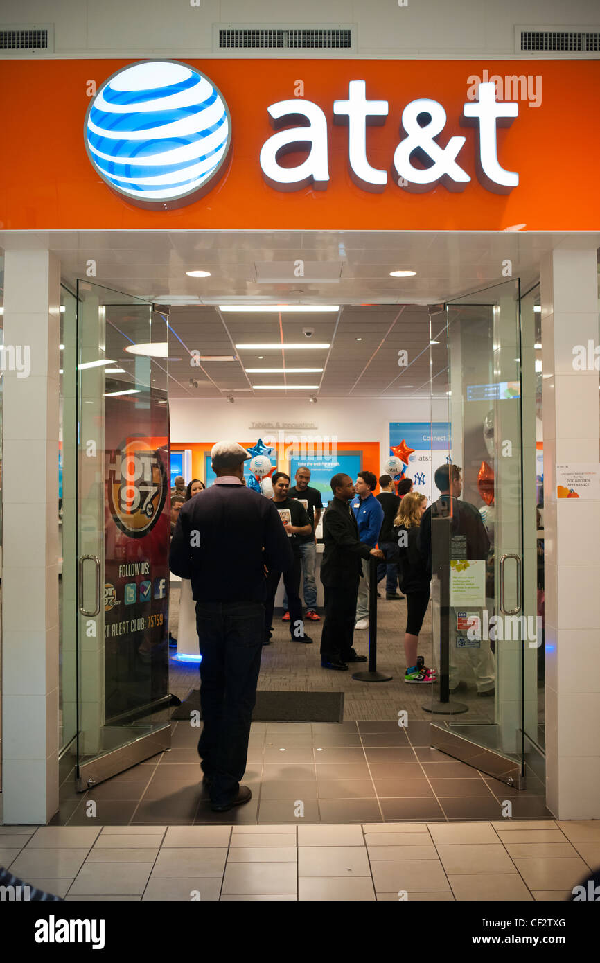 Grand opening of a new AT&T store in the Queens Center Mall in the New