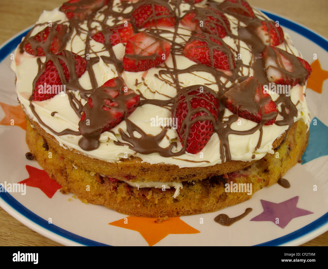 Strawberry and chocolate cake Stock Photo - Alamy