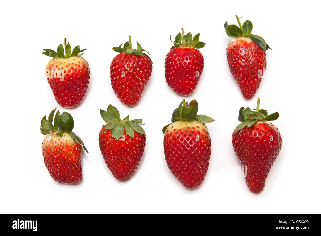 Strawberries isolated on a white studio background Stock Photo - Alamy