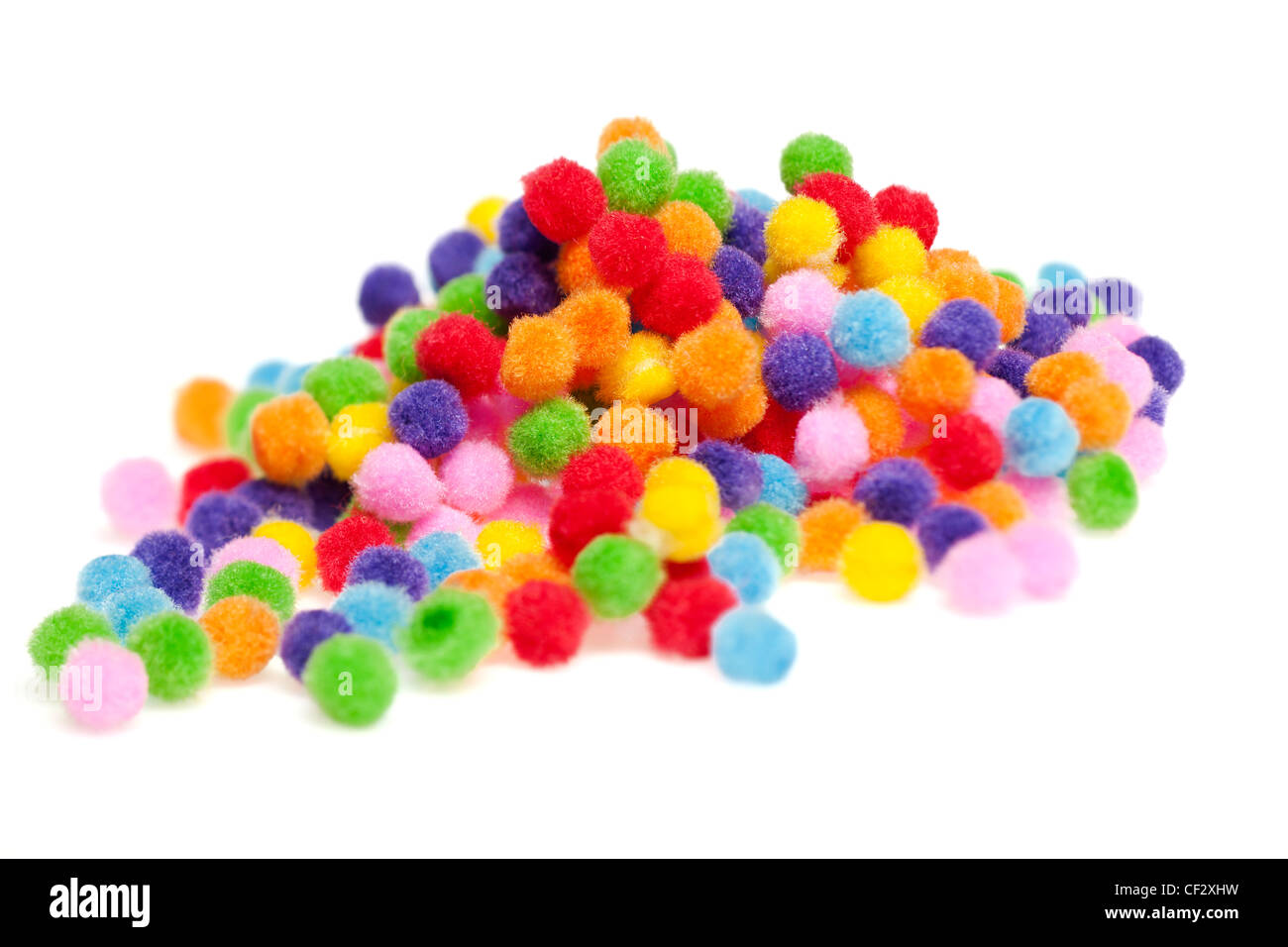 Multicoloured mini pop poms Stock Photo