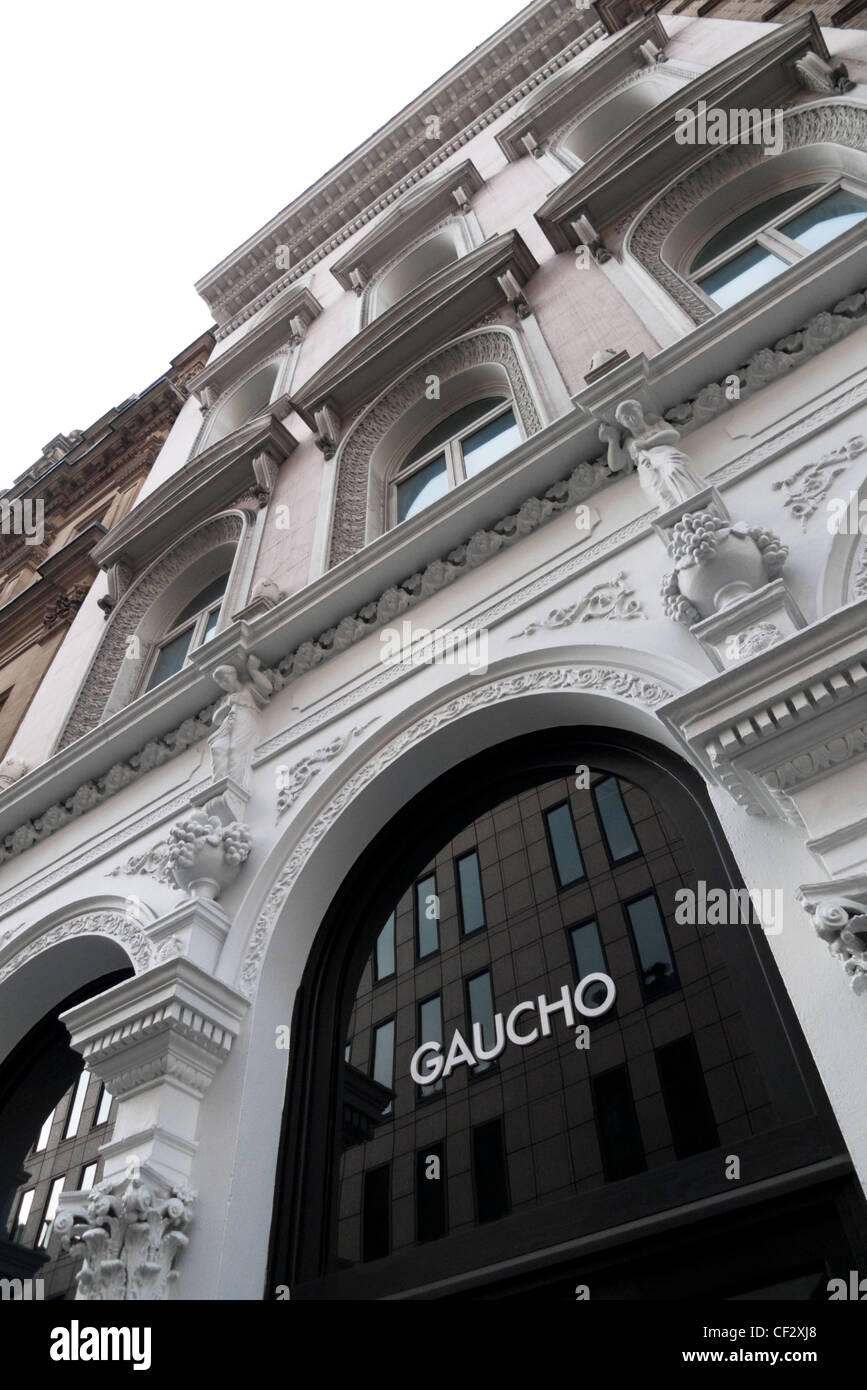 Gaucho sign on the entrance of the steak restaurant in Chancery Lane London England UK Stock Photo