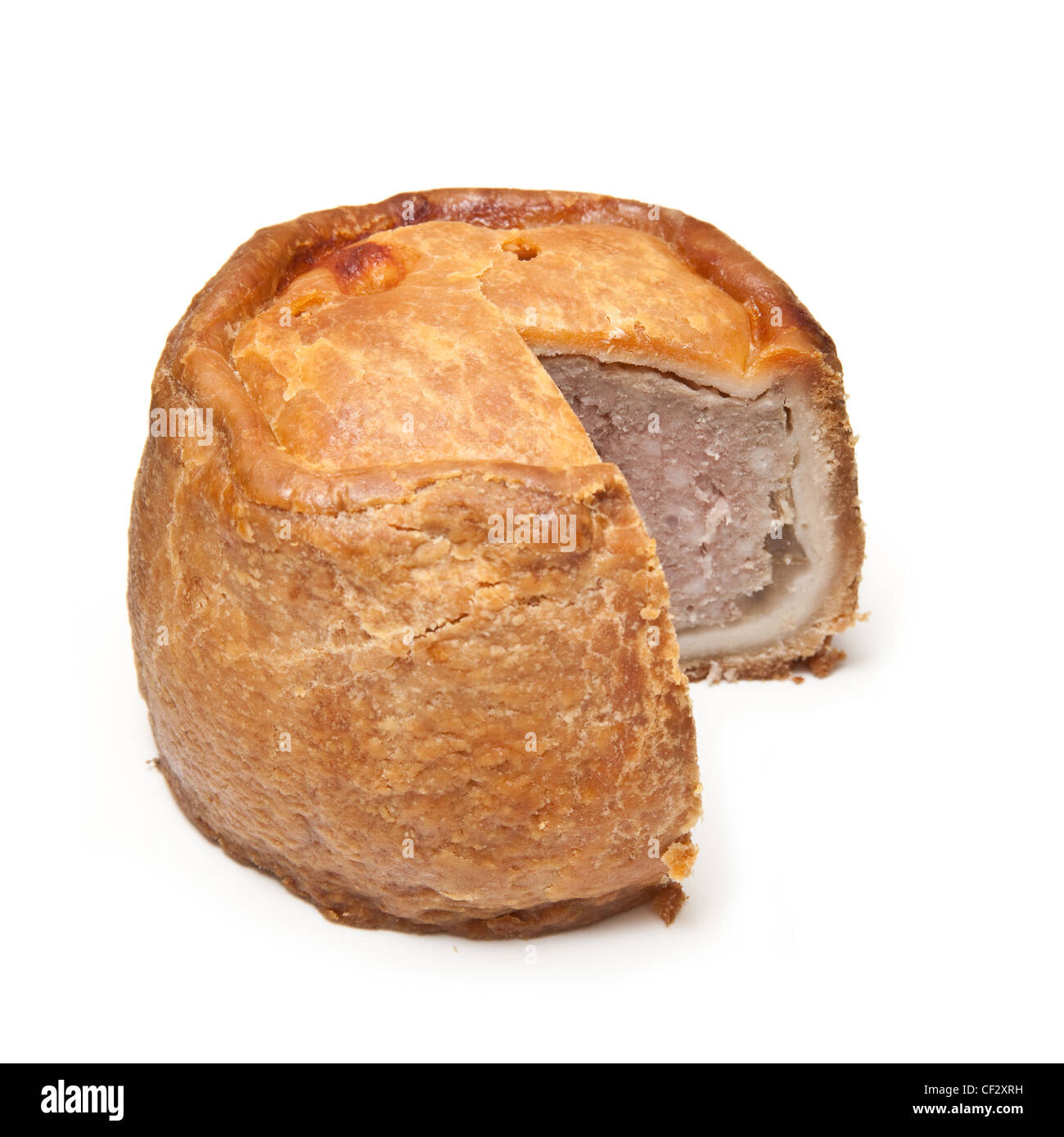 Melton Mowbray pork pie isolated on a white studio background Stock Photo Alamy