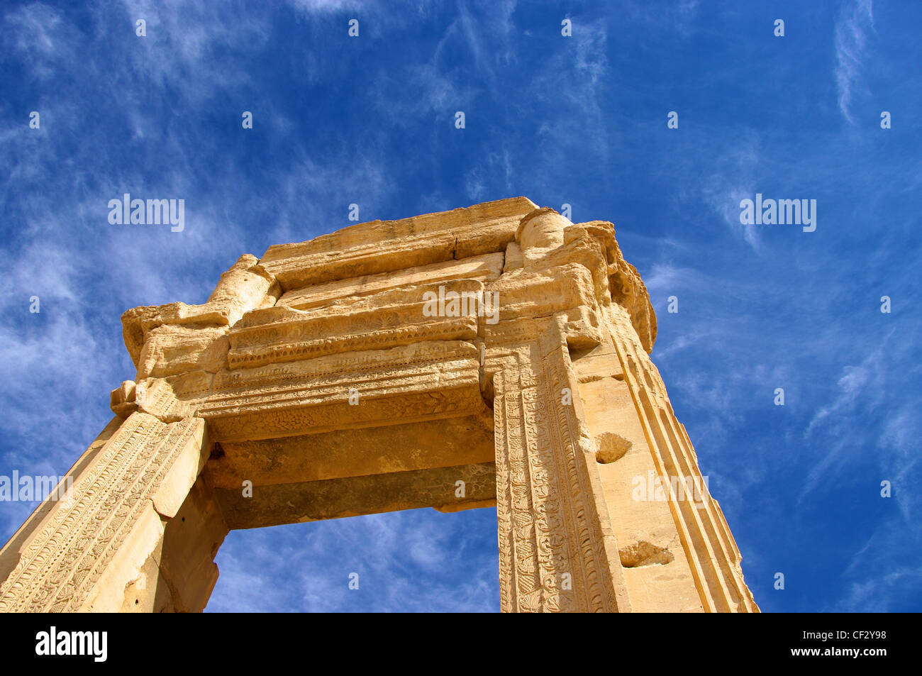 Greek Style Entryway, Palmyra, Syria Stock Photo