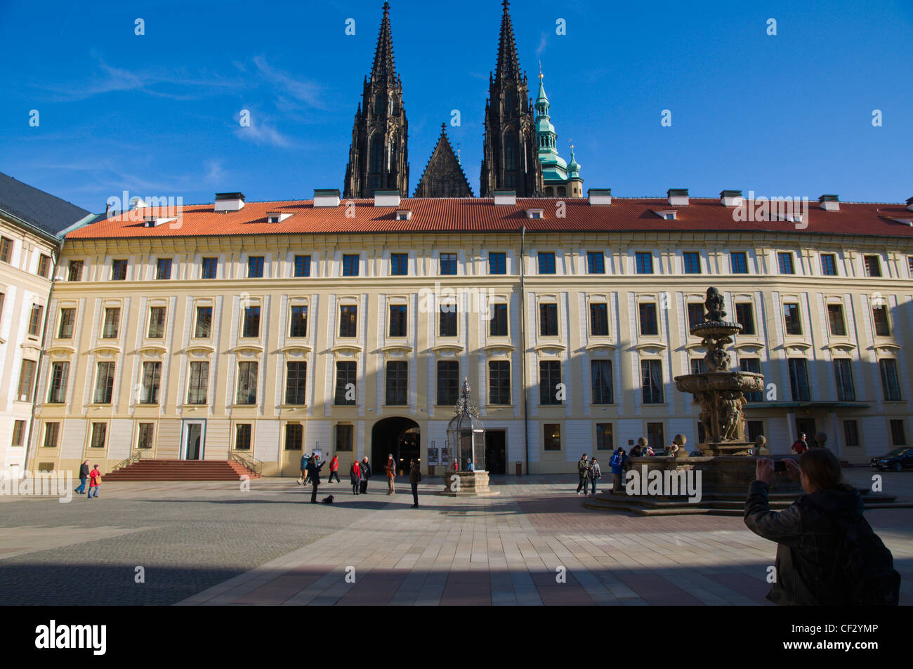 Druhe nadvori the second courtyard of Hrad the castle Hradcany the castle district Prague Czech Republic Europe Stock Photo