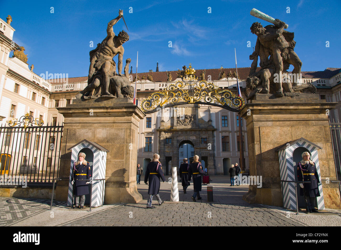 Castle Guards at the gates of Hrad the castle Hradcany the castle ...
