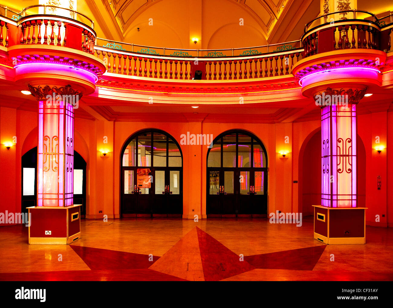 The foyer of the Kursaal at Southend-on-Sea. The Kursaal was built at ...