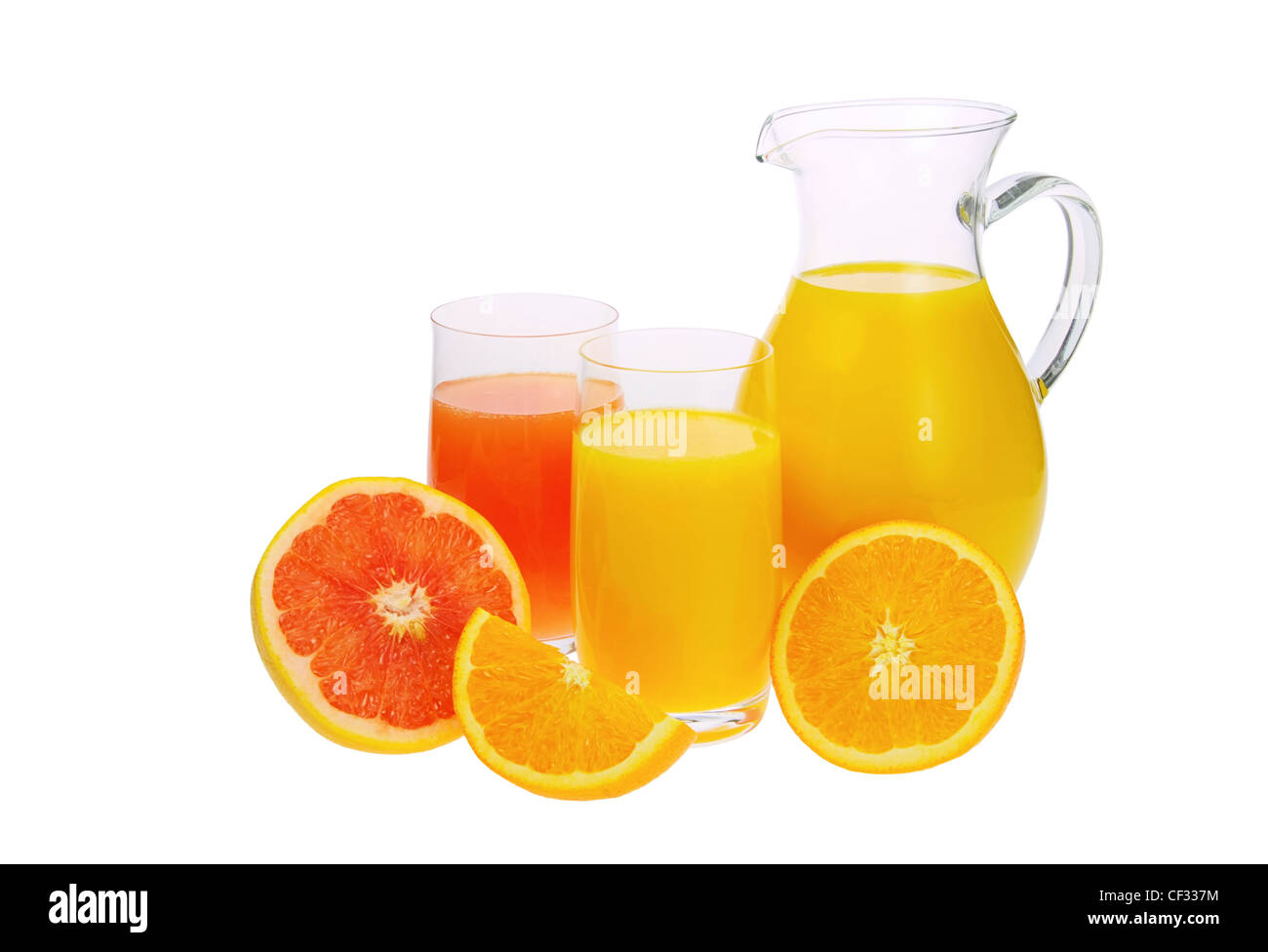Orangensaft Grapefruitsaft - orange and grapefruit juice 01 Stock Photo