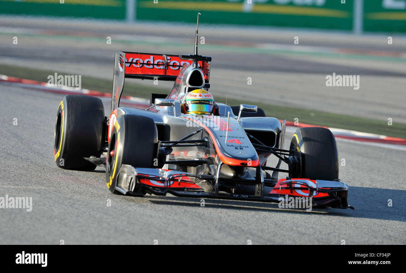 Lewis Hamilton Gbr Mclaren Mercedes Mp4 27 During Formula One Testing Sessions On Circuito Catalunya Spain Stock Photo Alamy