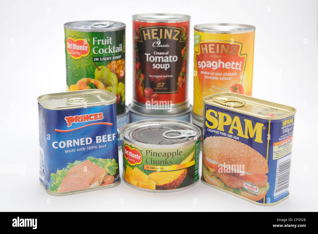 Years Of The Tin Can A still life image of a group of tinned food products Stock Photo