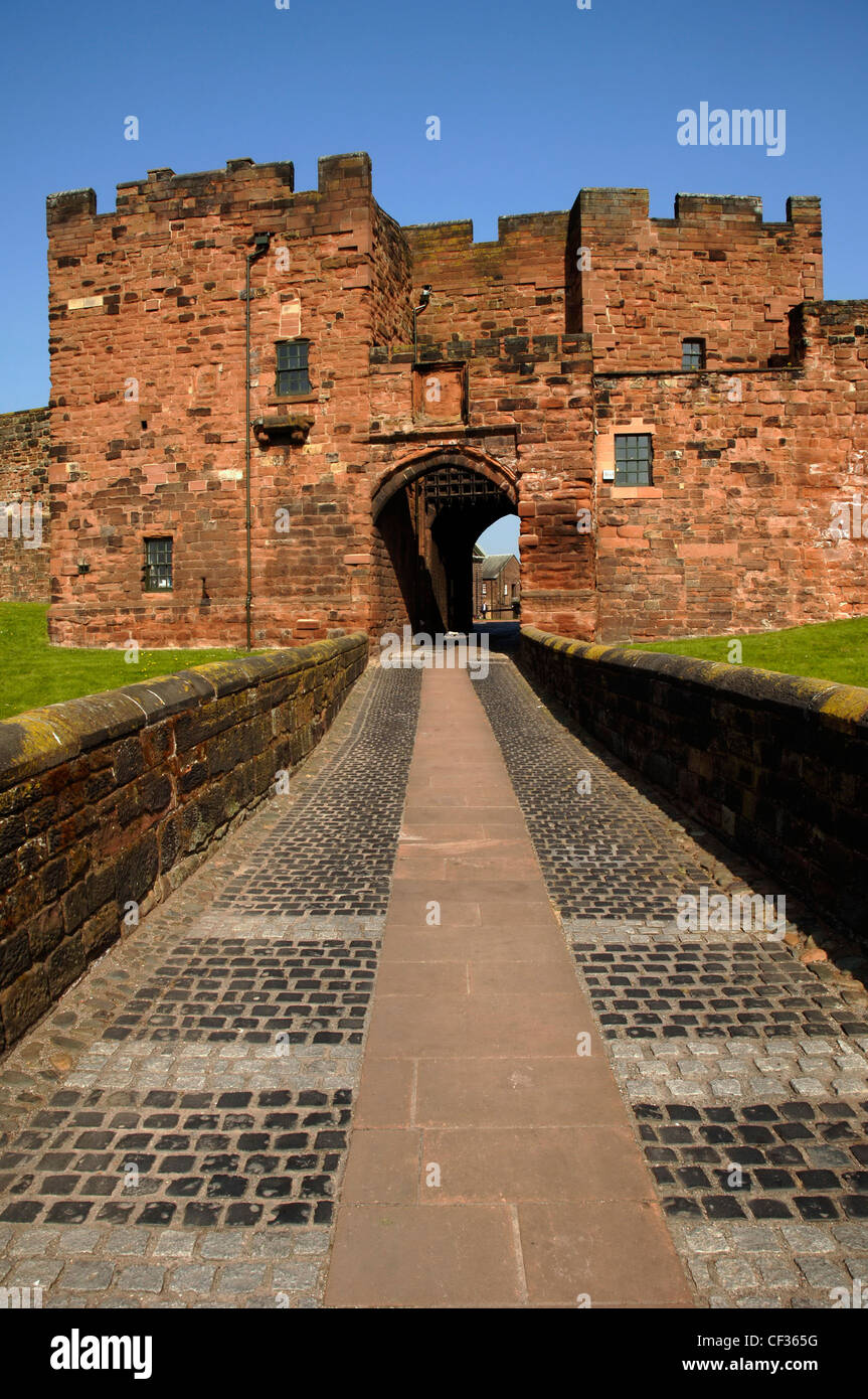 Entrance to Carlisle Castle in Cumbria. Stock Photo