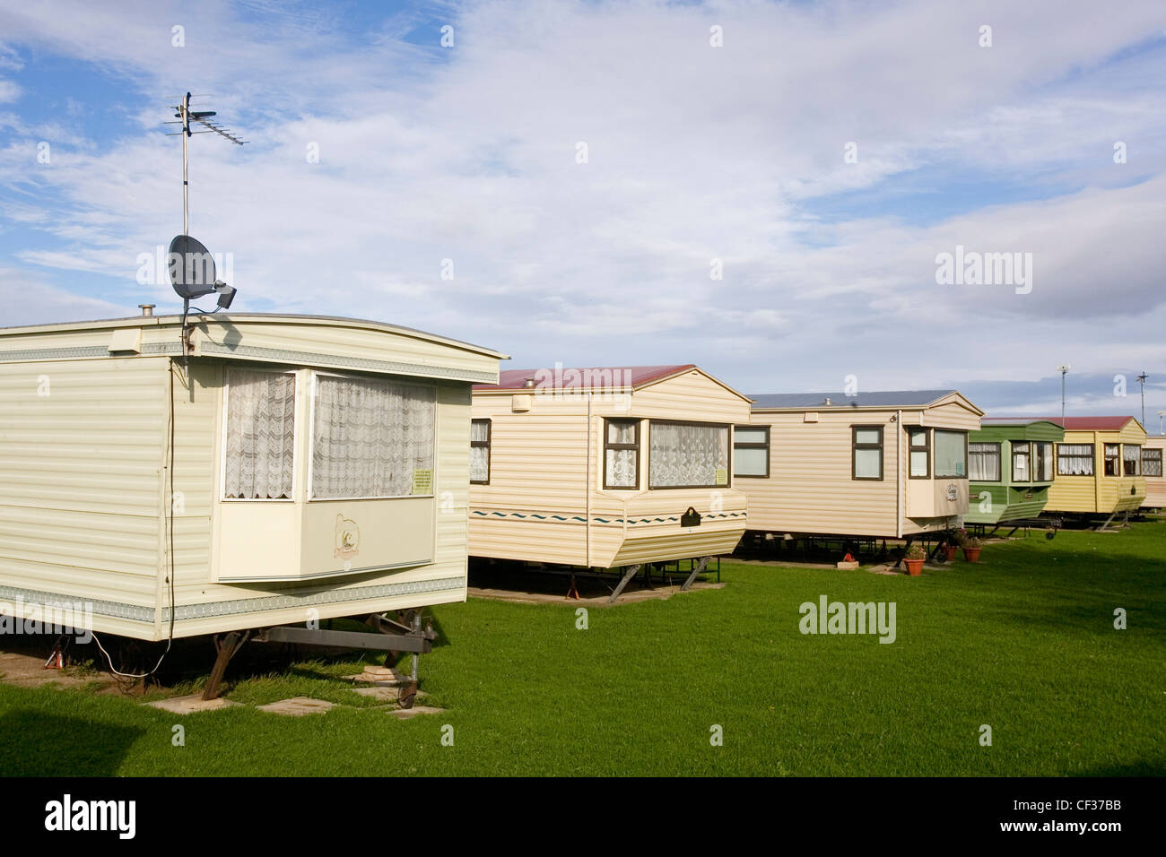 A static caravan park in North Wales. Stock Photo