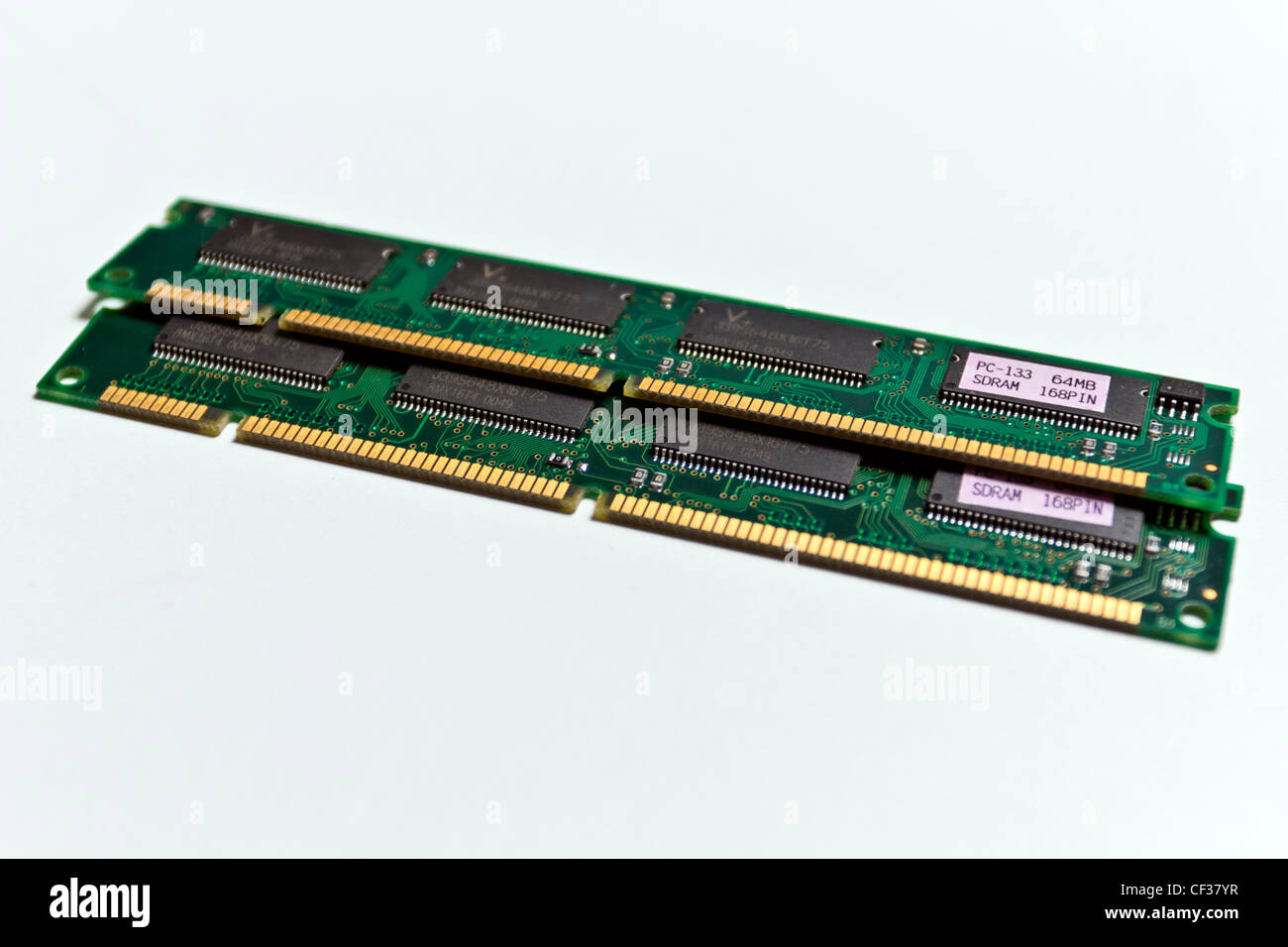 two dimm RAM memory module pc-133 Stock Photo