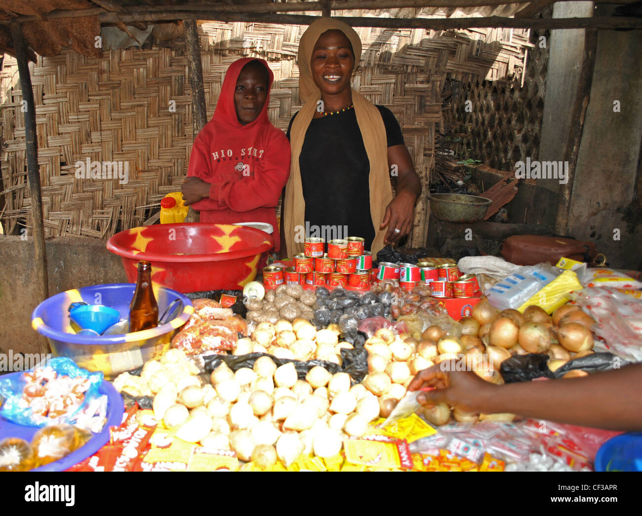Market stall in Kabala, Sierra Leone Stock Photo
