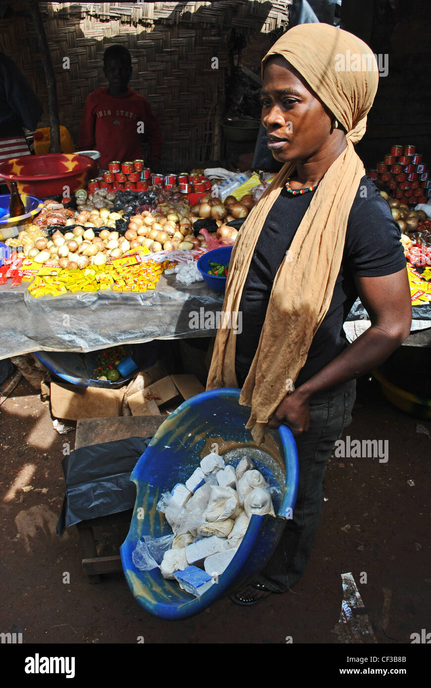 Market trader in Kabala, Sierra Leone Stock Photo
