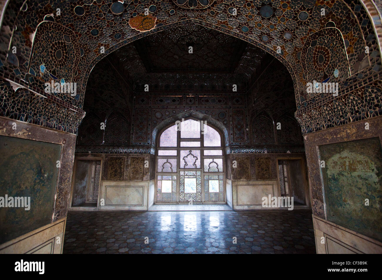 Sheesh Mahal or Palace of Mirrors, Lahore Fort, Lahore, Pakistan Stock