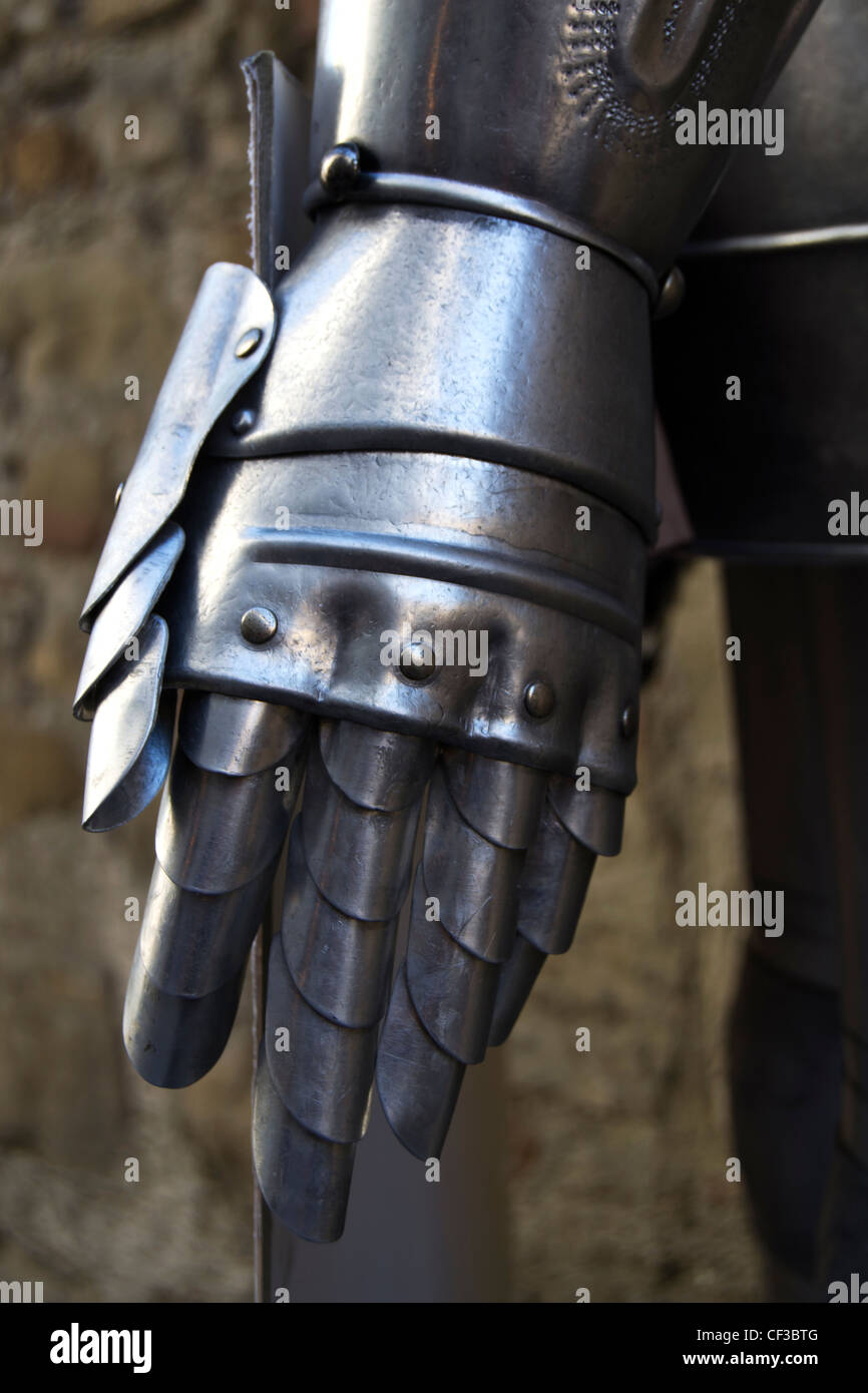 glove metal armor knight Stock Photo Alamy
