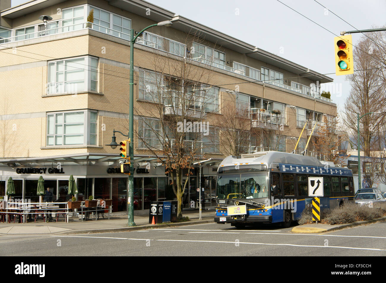 Electric trolley bus on Arbutus Street, Vancouver, British Columbia