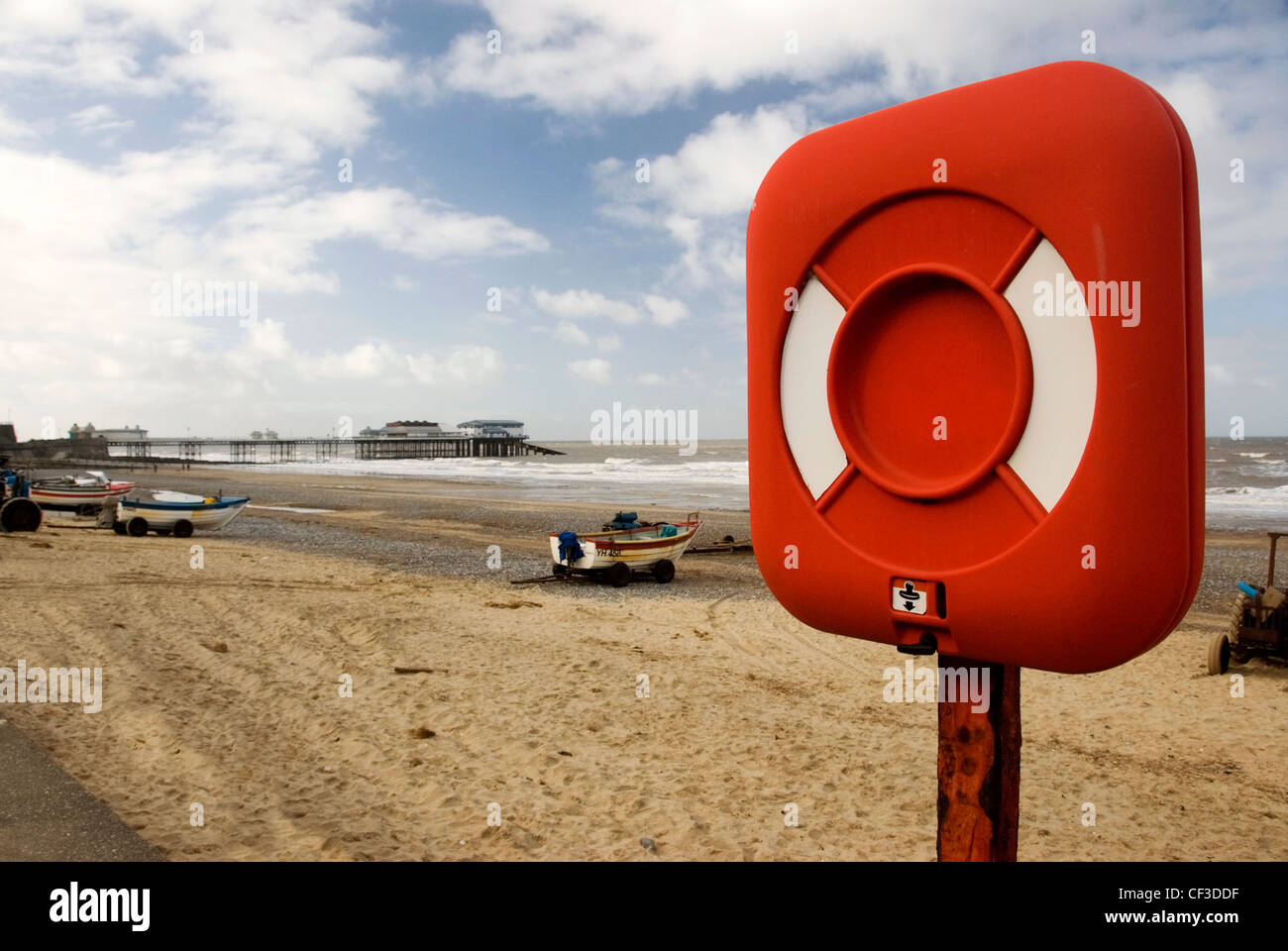 A view over the beach at Cromer. Cromer is an Edwardian family seaside