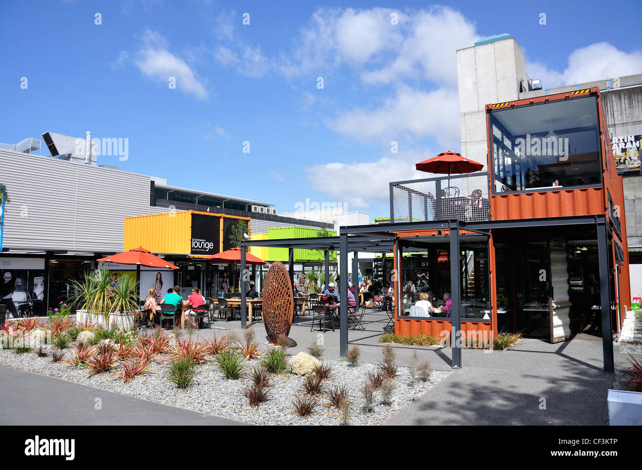 Restart Container City built after earthquakes, Cashel Mall, CBD