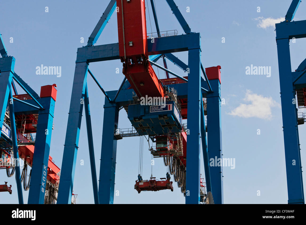 Gantry crane in harbour, Hamburg, Germany, Europe Stock Photo