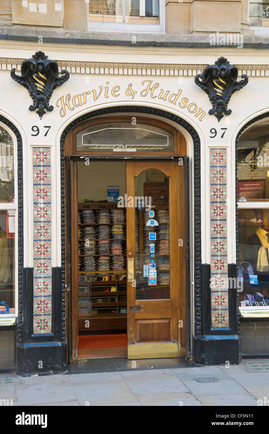 Harvie and Hudson, the only family owned and run Shirtmakers in Jermyn Street. Stock Photo