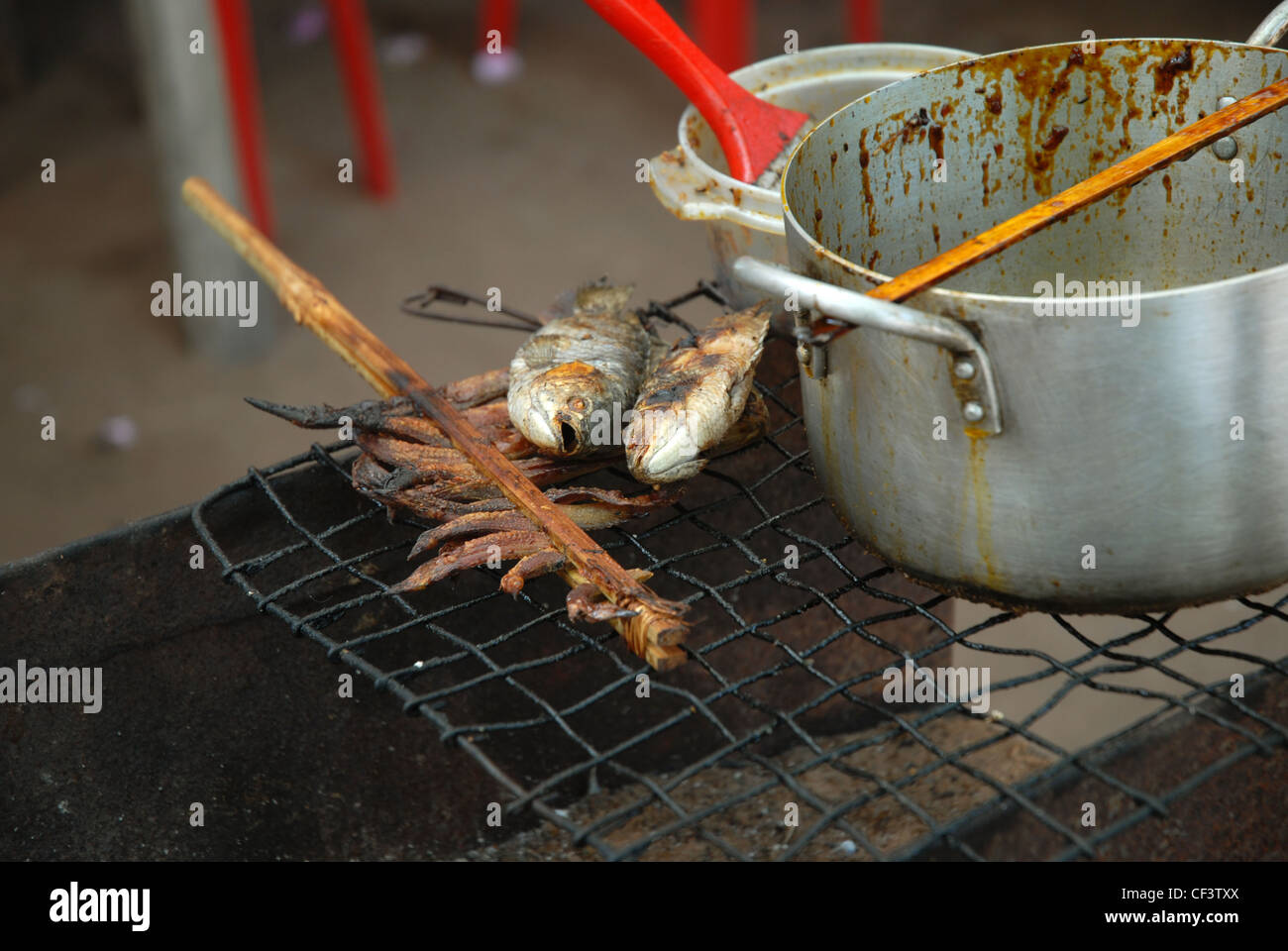 Cooked Fish Market Cambodia Siem Reap Cambodia Asia Stock Photo Alamy